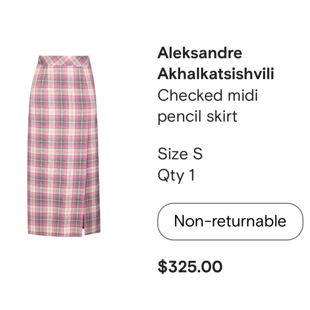 Aleksandre Akhalkatsishvili Pink Check Midi Pencil Skirt